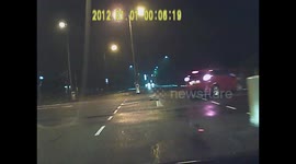 Car driver forgets to look, causes a smash!