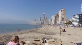 Marine inversion on Levante Beach, Benidorm, Spain March 01 2019