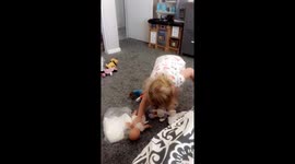 Toddler baby doll and a fan