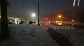 Slick Roads in Havelock NC during surprise snowfall 3-5-19