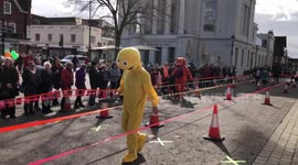 UK city celebrates Shrove Tuesday with annual pancake race