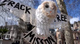 Labour's Rebecca Long-Bailey address anti-fracking protesters at Parliament Square