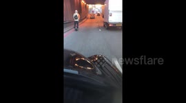 Man spotted riding one-wheeled hover-board on busy London carriageway
