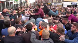 Watch violent mass brawl erupt at UK's notorious Atherstone Ball Game