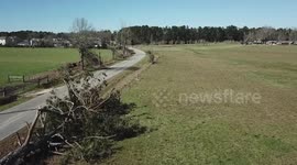Trees felled, buildings destroyed after Alabama tornado leaves 23 dead
