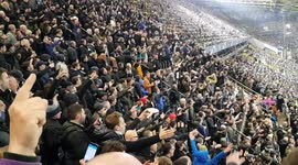 Spurs supporters celebrate victory over Dortmund in Champions League quarter finals