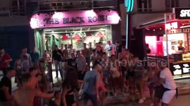 British tourist experiences crazy street fight in Malia