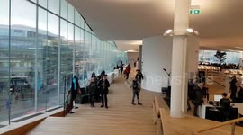 Scandinavian, Nordic modern architecture, Oodi, the new city library building in Helsinki Finland