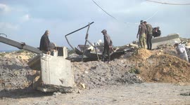 Aftermath footage of Israeli air strikes near Khan Younis port