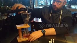 drinking good beer from a weird glass