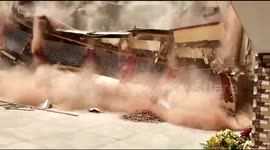 Terrifying videos shows corner of school building in India completely collapse