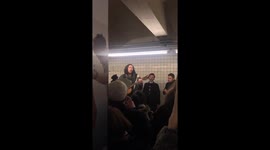 Hozier Singing in Subway