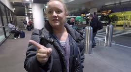 Actress Lucy Davis jets into LAX and briefly talks her new projects