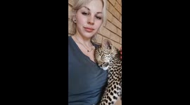 This baby leopard really loves hugs