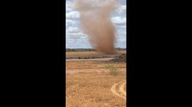 Huge dust devil rips through field in Queensland