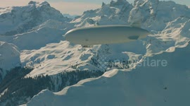 Watch Austrian skiers abseil from Zeppelin to ride down pristine alpine slopes