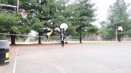 'Anything is possible!' Backflipping Ohio slackliner nails unbelievable trick shot into hoop