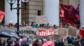 Women's strike in London on International Women's Day