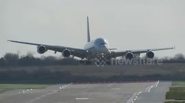 Planes struggle to land at Birmingham Airport as Britain is battered by gale-force winds