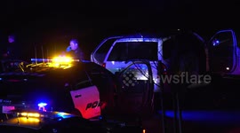 Ontario: Pursuit from West Covina Comes to an End Following Wrong Way Crash, Driver Injured