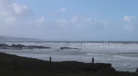 Gale force winds hit the Cornish coast