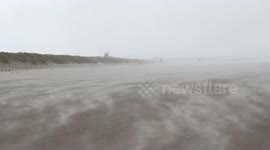 Newsflare Edit - Hail Storm Hits N. Ireland Beach from Winter Thunderstorm