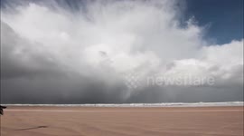 Beach Winter Thunderstorm Time Lapse
