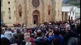Newsflare Edit - Wild horses herded through town in northern Spain festival