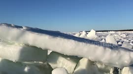 Massive chunks of ice coming ashore in Atlantic Ocean
