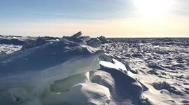 Stunning footage shows massive chunks of sea ice off Canada coast