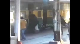 Watch – Women and her daughter fell between train while catching a running train at Manmad station in Nashik