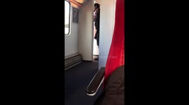 Aggressive argument between train staff and passenger