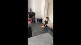 3yr old shows basketball skills