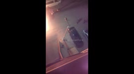 Burning car in Kosovo