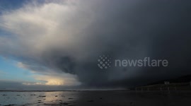 Storm Gareth - Menacing Storm Cloud Over Beach