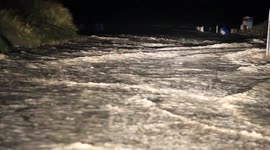 Beach Storm Surge - Bin Floats Past - Storm Gareth