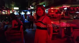 Funny girl dancing at Pattaya