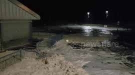 Storm Gareth puts playpark underwater in Portstewart Northern Ireland
