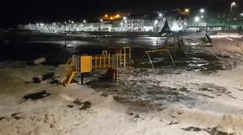 Flooding in Northern Ireland as Storm Gareth rains breach sea wall