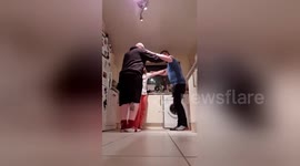 Trio hilariously attempt to perform the 'Triangle Dance' but end up failing