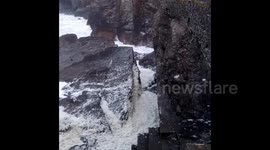 Storm Gareth hits North Devon shore, whipping up a frothy frenzy