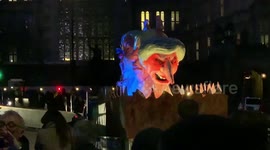 “Bollocks to Brexit” van drives past Westminster news cameras