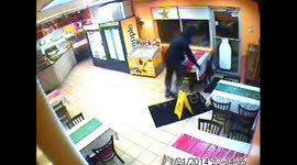 CCTV captures failed armed robbery at a pizza store in New jersey.