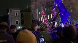 Pro-EU and pro-Brexit protesters get heated outside UK Parliament