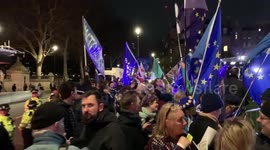 Tensions rise as Brexit protesters gather outside UK parliament