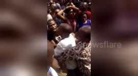 School children rushed to hospital after being pulled from collapsed building in Lagos