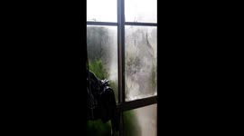 SYDNEY STORM CAUSES BROKEN WINDOW