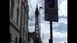 man dog tent homeless in Blackpool