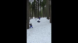 Dad Save Son from Crash in snow