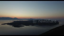 Landscape drone footage of Lefkada (Lefkas), Greece
